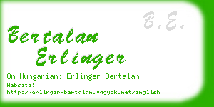 bertalan erlinger business card